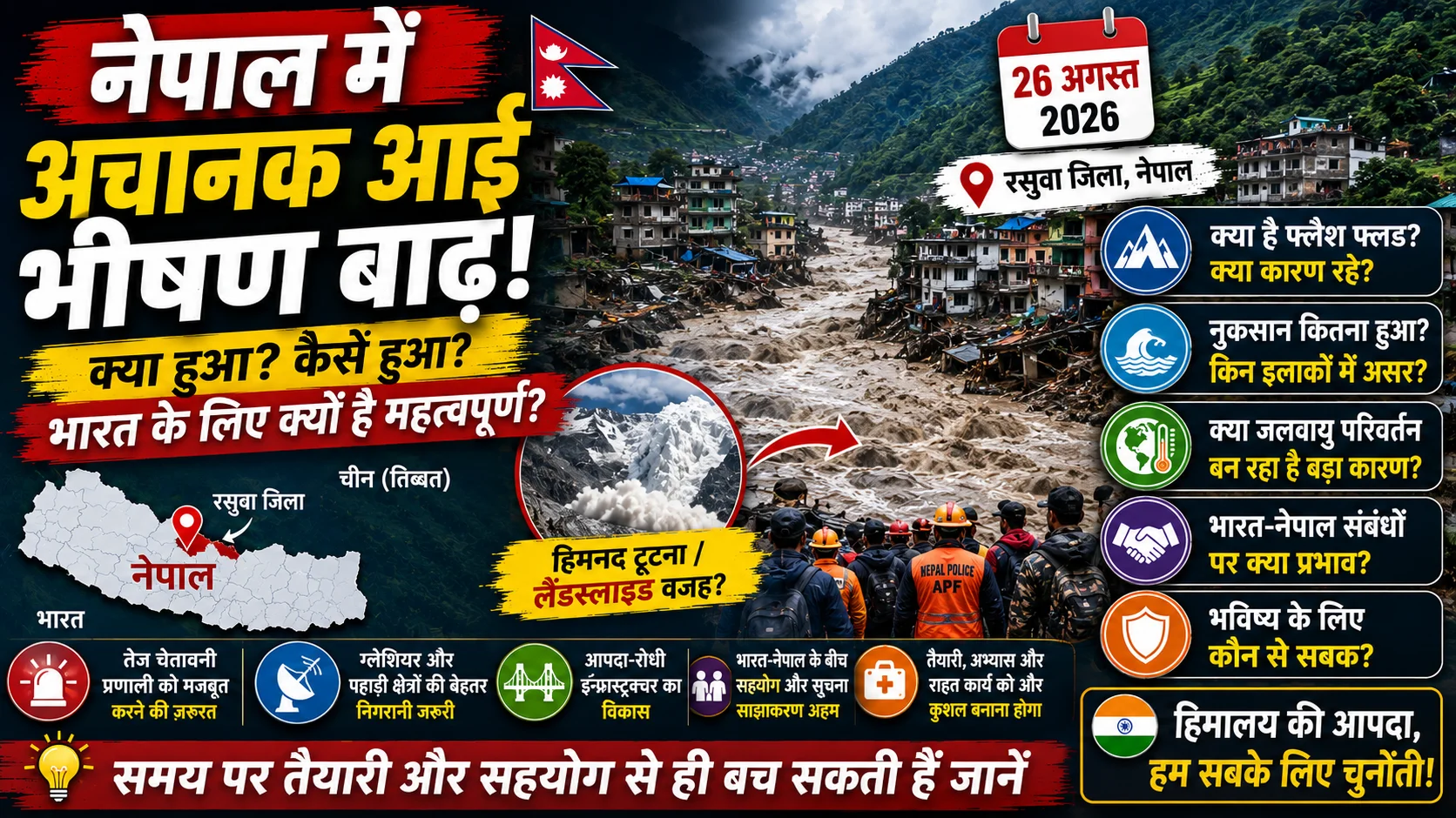 Nepal Flash Flood in Hindi